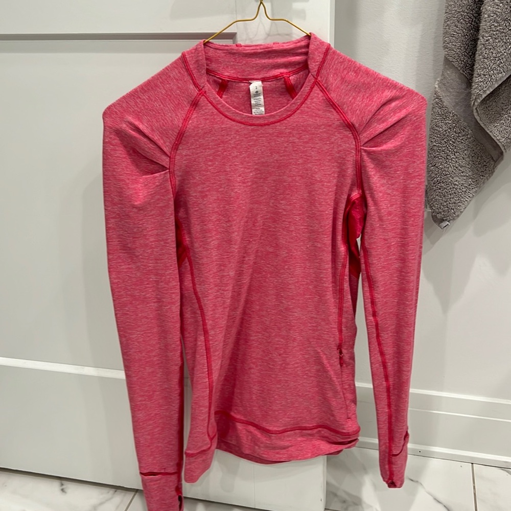 Pink Lululemon long sleeve top size 2